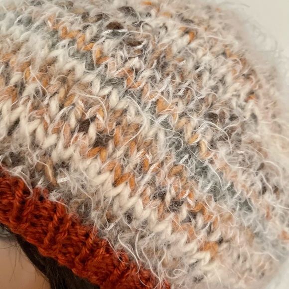 Hand Knits 2 Love Slouch Hat Beanie Cap Faux Fur Pom Pom Designer Mohair Look - Picture 7 of 12